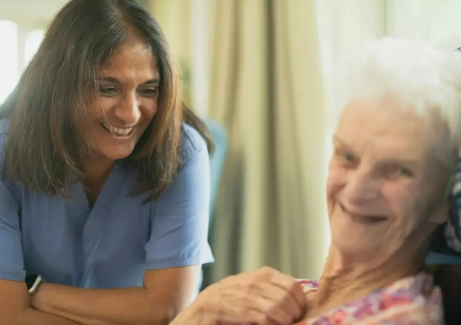 Nurse with an elderly patient